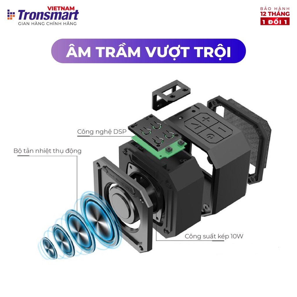 Mô tả Loa Bluetooth Tronsmart Groove V5.0/ Groove 2 V5.3 | Chống nước IPX7 | 18H chơi nhạc | Chế độ EQ kép | Bảo hành 12 tháng - 4