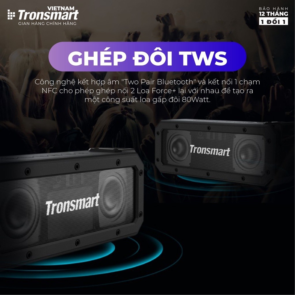 Mô tả Loa Bluetooth Tronsmart Element Force+ Công suất 40W | 15H chơi nhạc | 3 chế độ Bass | Bảo hành 12 tháng - 7