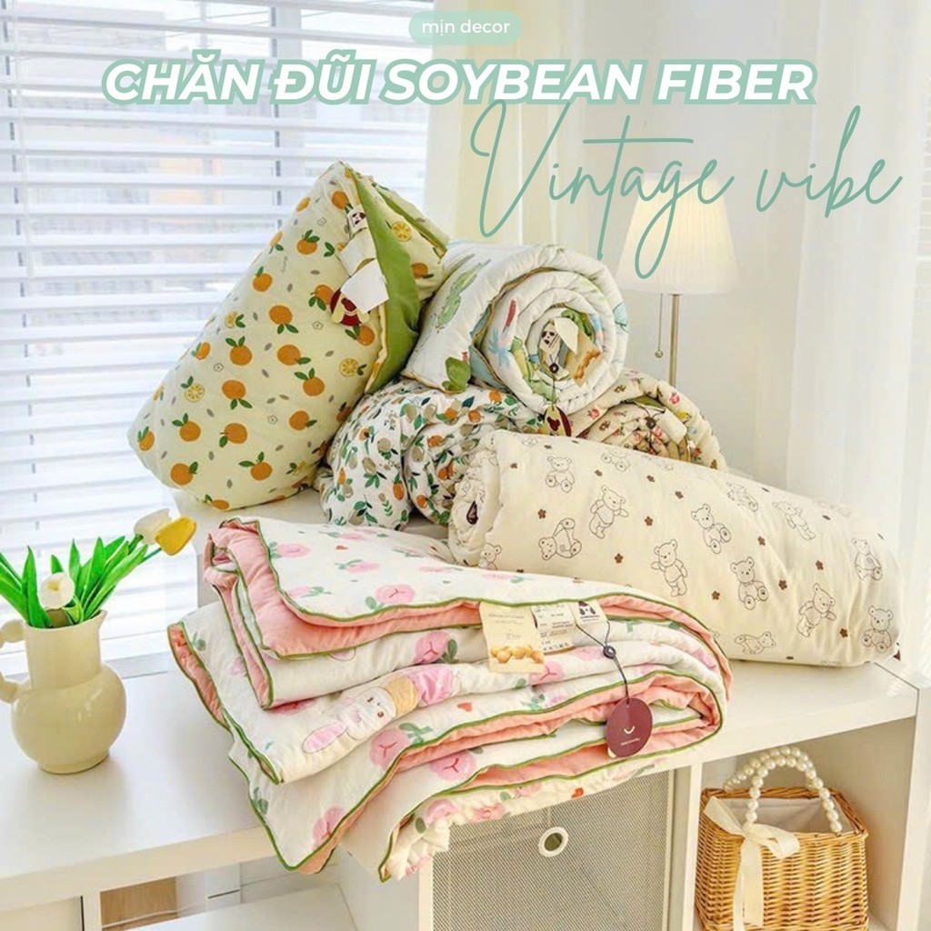 Mô tả Chăn Hè Đũi Xơ Đậu Nành Mịn Decor, Mền Hè Chần Bông Mỏng Mát Mềm 2mx2m2 Dùng Quanh Năm - 1