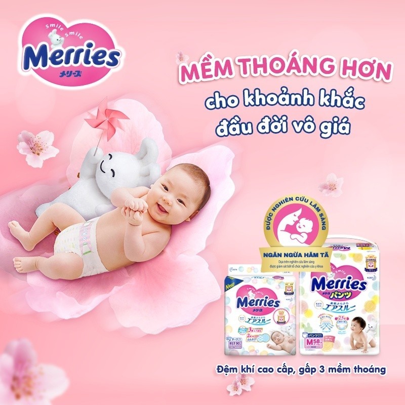 Mô tả Combo 3 Tã/bỉm quần Merries Đủ Size M52/L44/XL38/XXL26/XXL24 (bao bì mới) - 3