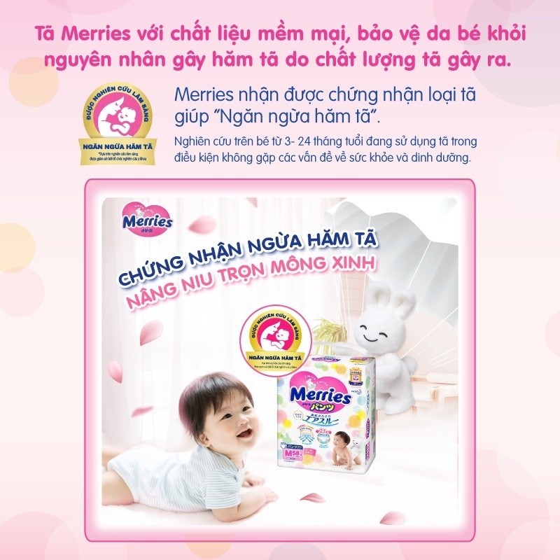 Mô tả Combo 3 Tã/bỉm quần Merries Đủ Size M52/L44/XL38/XXL26/XXL24 (bao bì mới) - 4
