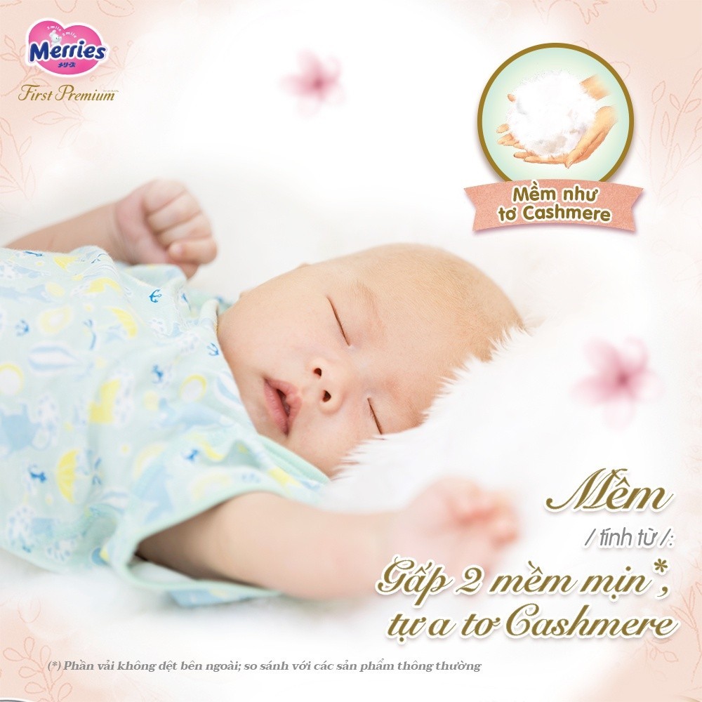 Mô tả Tã Dán Merries First Premium Đủ Size NB66/S60/M48 - 1