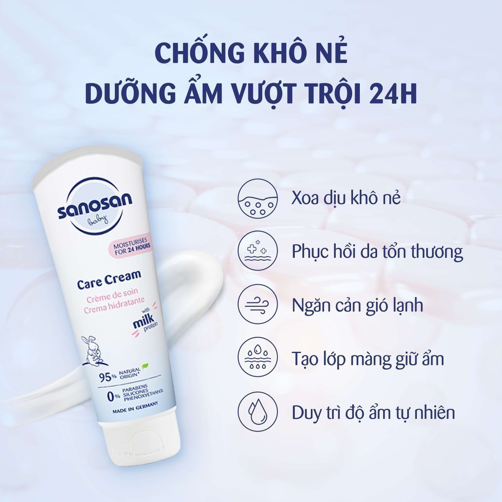 Mô tả Kem dưỡng ẩm Sanosan Baby với protein sữa thủy phân 0M+ 100ml - 2