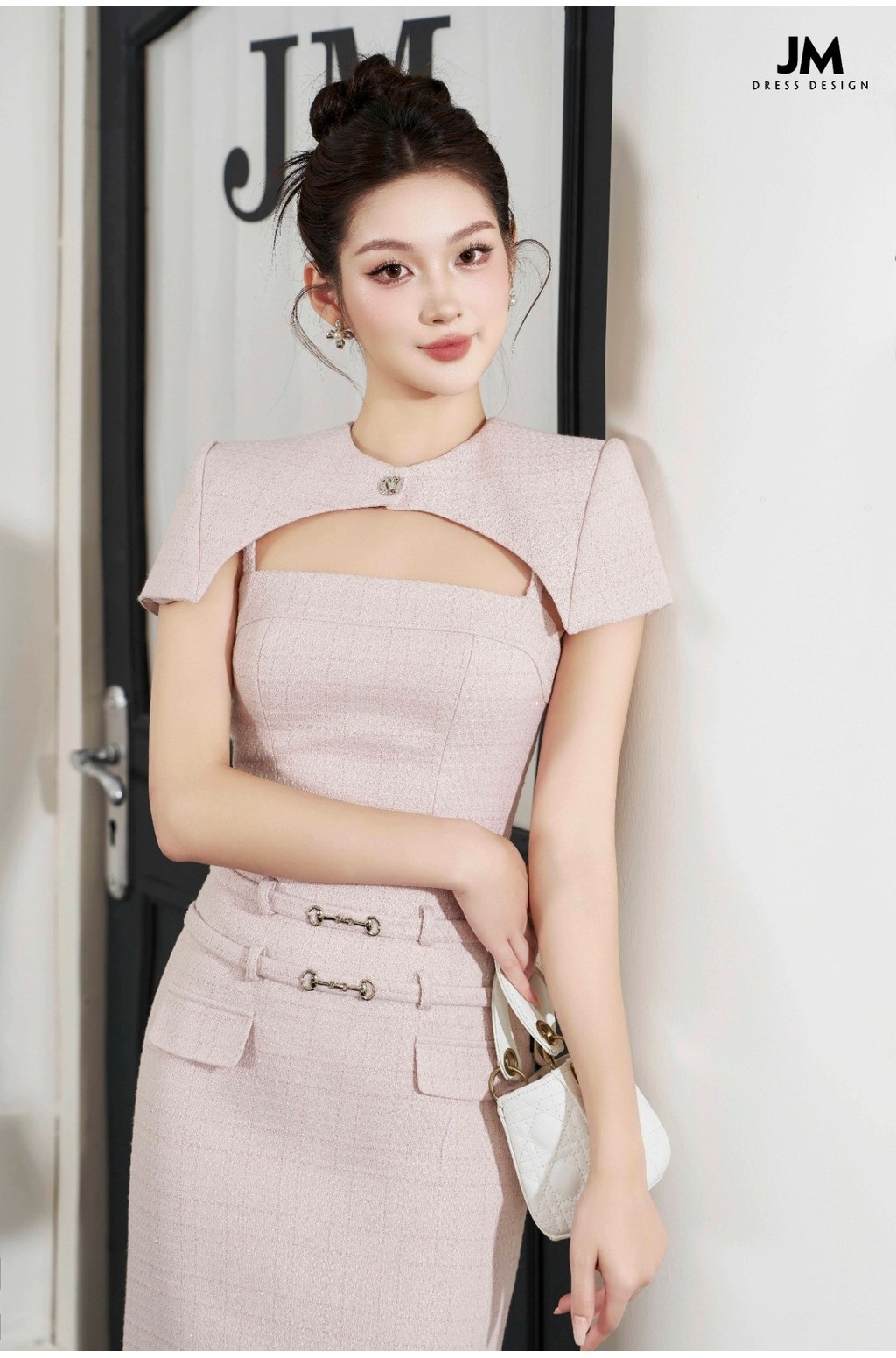 Đầm Tweed thiết kế JM Dress Design cut-out, trùm vai 1F44.2310TW ...