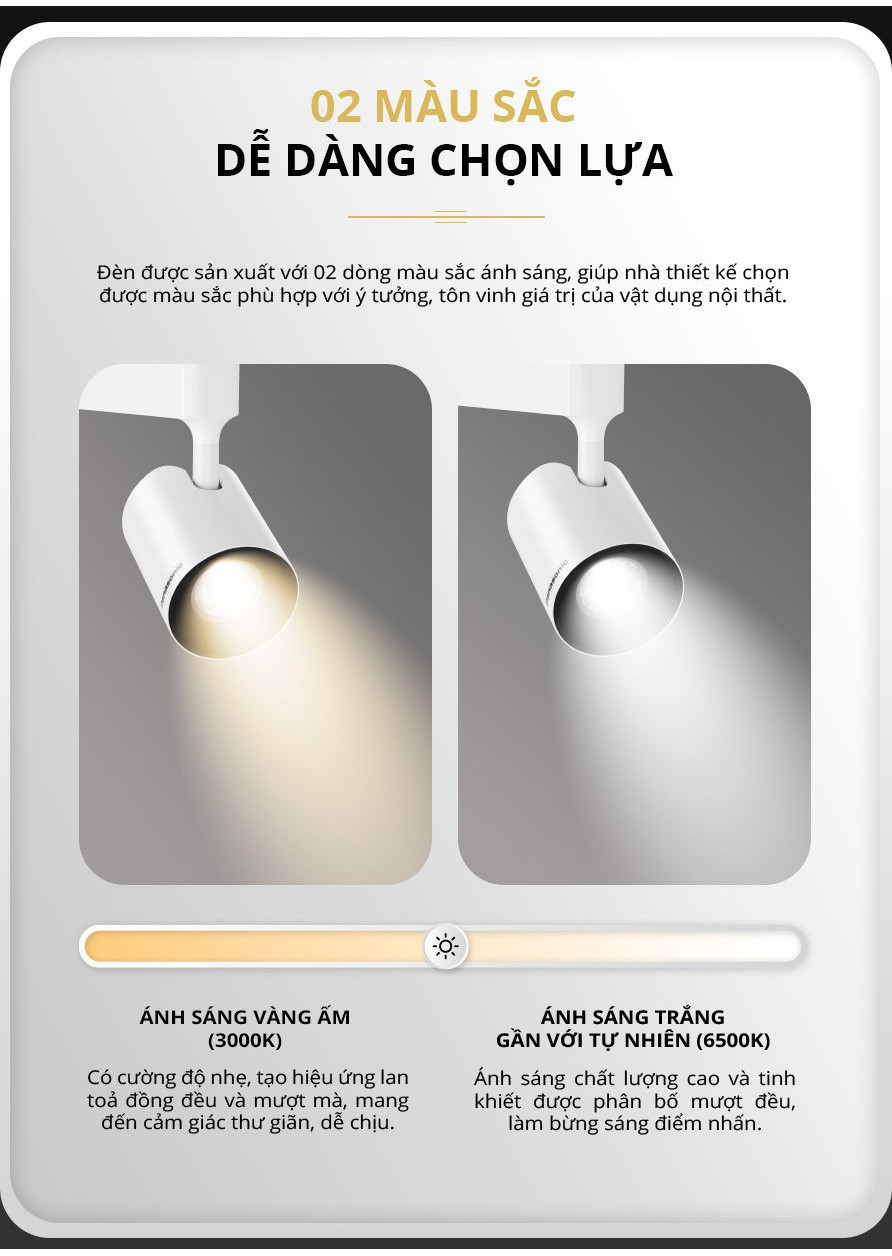 Mô tả Đèn Rọi ray Panasonic, Đèn chiếu điểm Spotlight Công suất 7W Loại Gắn thanh ray và Loại Gắn trần - 4