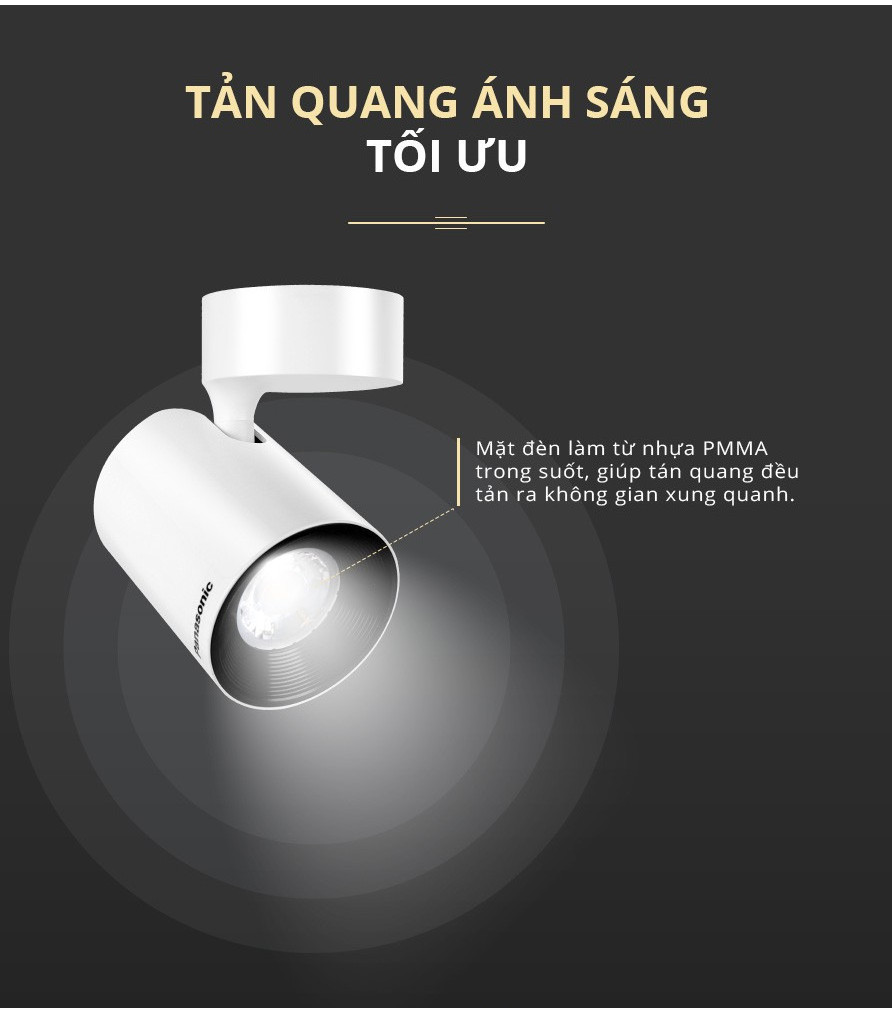 Mô tả Đèn Rọi ray Panasonic, Đèn chiếu điểm Spotlight Công suất 7W Loại Gắn thanh ray và Loại Gắn trần - 6