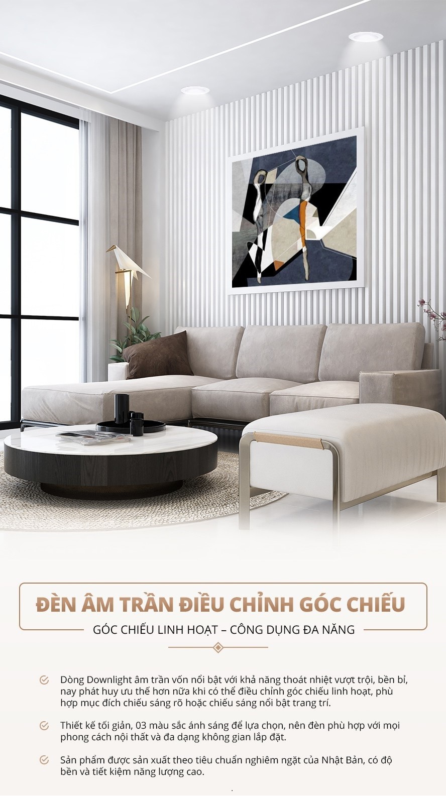 Mô tả Đèn LED âm trần Downlight Chỉnh góc - Spotlight Panasonic Công suất (5W,7W) lỗ khoét phi 80mm - 2