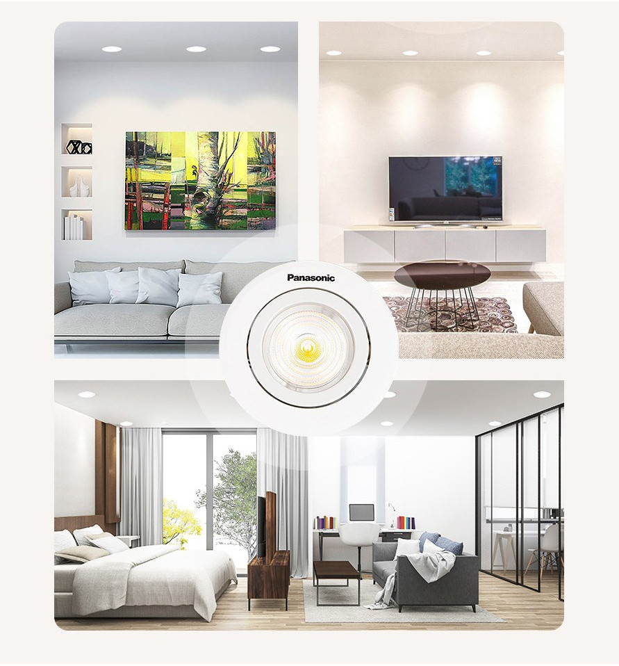 Mô tả Đèn LED âm trần Downlight Chỉnh góc - Spotlight Panasonic Công suất (5W,7W) lỗ khoét phi 80mm - 5