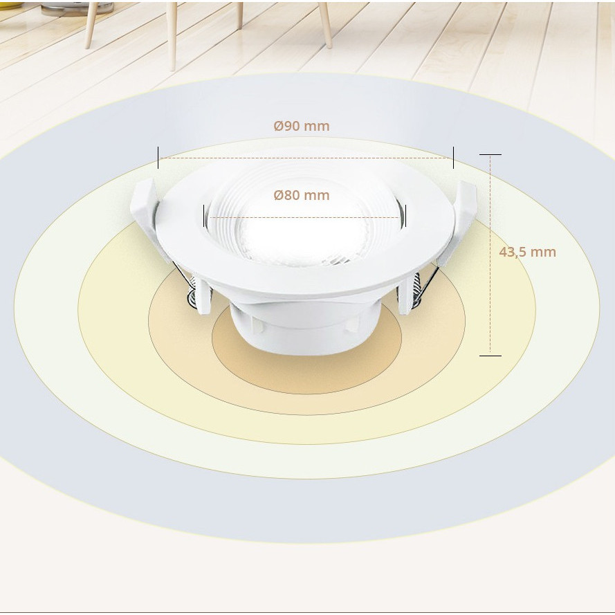 Mô tả Đèn LED âm trần Downlight Chỉnh góc - Spotlight Panasonic Công suất (5W,7W) lỗ khoét phi 80mm - 8