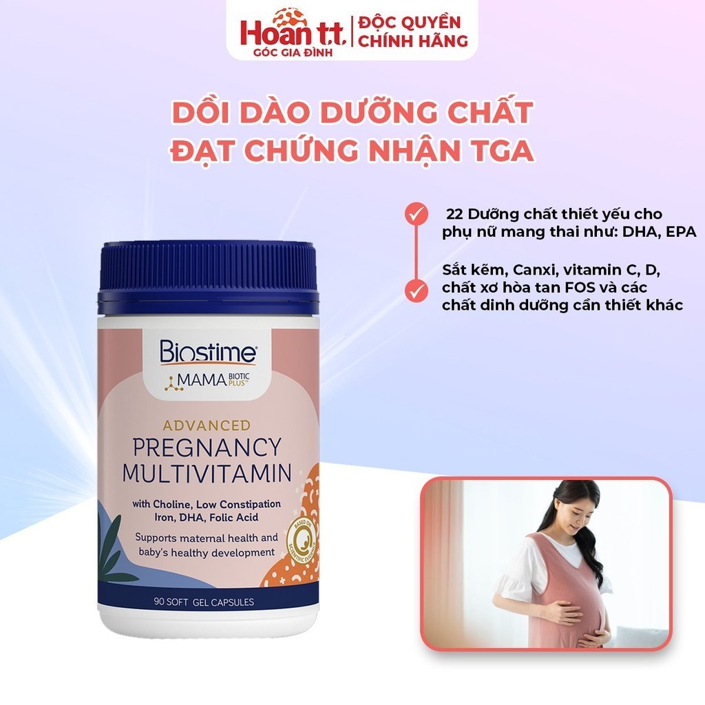 Mô tả Vitamin Bầu Bổ Sung Dưỡng Chất Biostime Advanced Pregnancy - Viên Uống Bổ Sung Vitamin Tổng Hợp Cho Mẹ Trong Thai Kỳ - 1