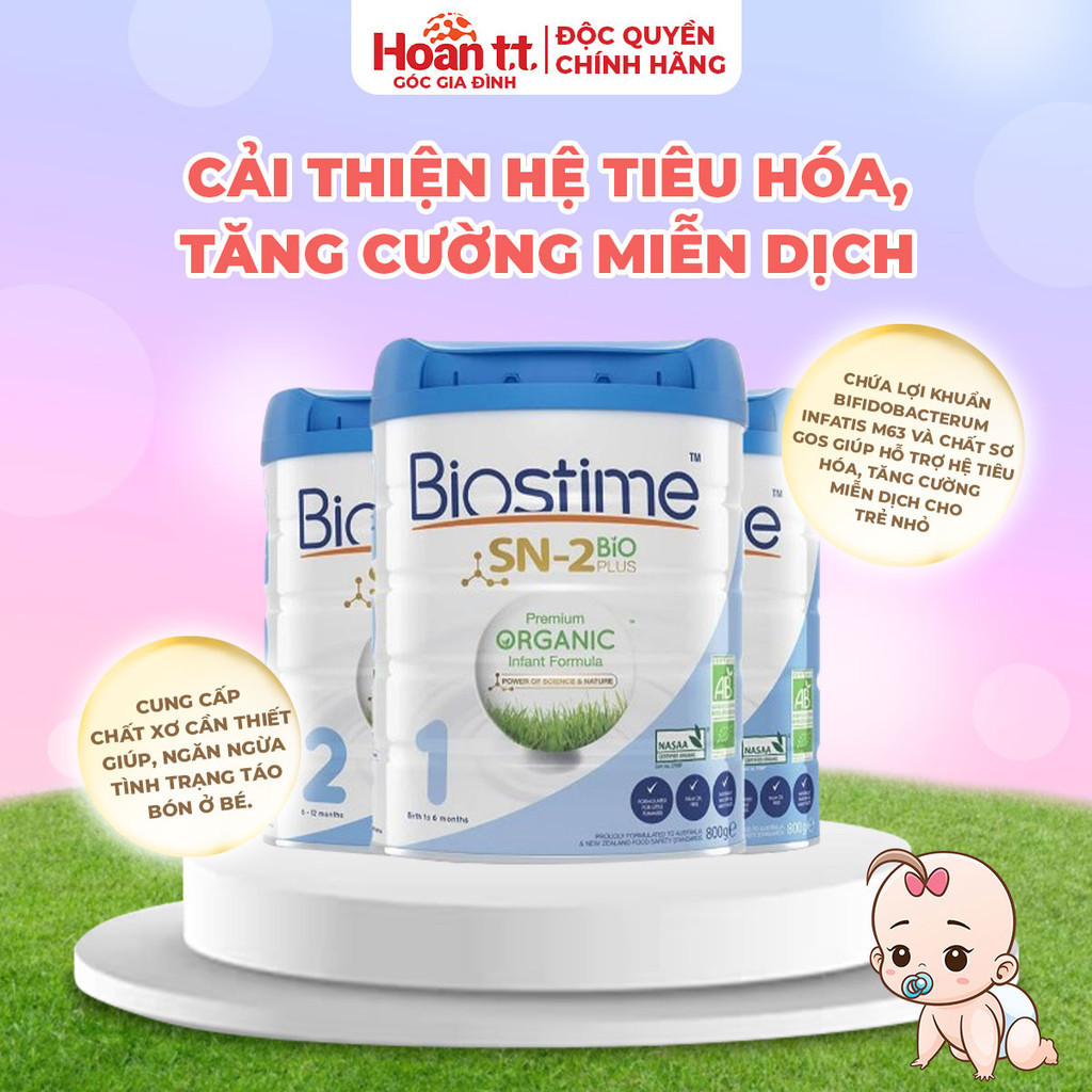 Mô tả Sữa Bò Phát Triển Toàn Diện Cho Bé Biostime SN-2 Organic-Sữa Bột Cân Bằng Hệ Tiêu Hóa Bé -Sữa Tăng Sức Đề Kháng Cho Trẻ - 1