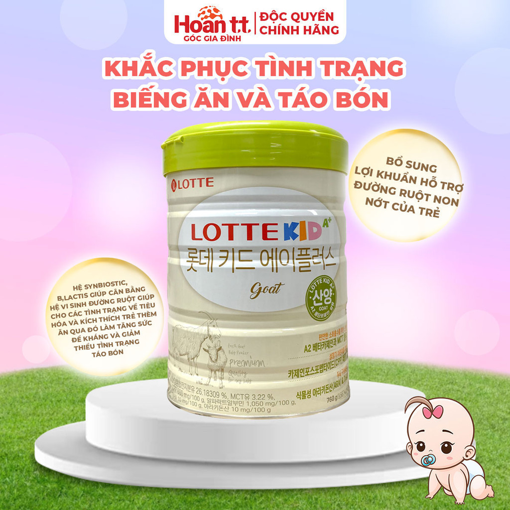 Mô tả Sữa Dê Lotte Kid A+ Tăng Chiều Cao Cho Bé - Sữa Bột Giúp Phát Triển Trí Não Cho Bé Lon 760g - 1