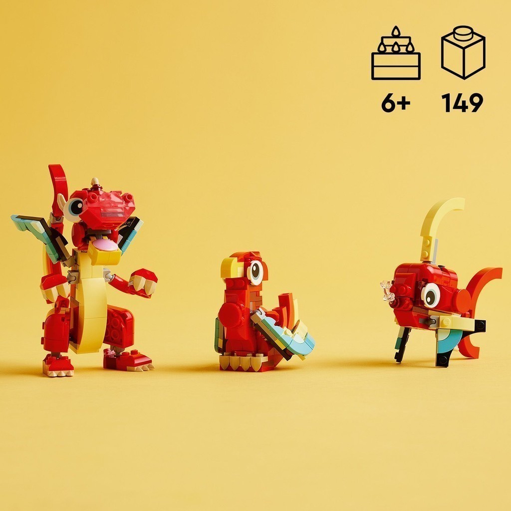 Mô tả LEGO CREATOR 31145 Đồ chơi lắp ráp Rồng đỏ may mắn (149 chi tiết) - 2
