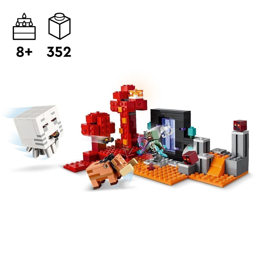 LEGO MINECRAFT 21255 Đồ chơi lắp ráp Cuộc phục kích cổng địa ngục ...