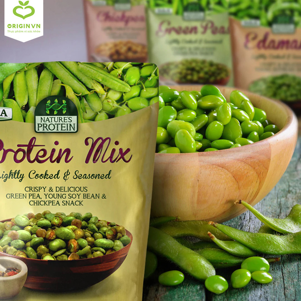 Mô tả Hỗn Hợp Đậu Sấy Giòn DJ&A - 70gr - cung cấp protein, chất xơ cho cơ thể, Đậu Hà lan sấy tết, Snack đậu sấy, ăn vặt - 1