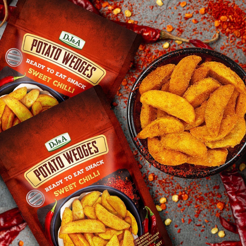 Mô tả Khoai Tây Sấy Ít Béo Vị Ớt Ngọt 100g DJ&A - Thích hợp ăn chay - Sweet Chilli Potato Wedges - Giảm Cân Ăn Được - 1