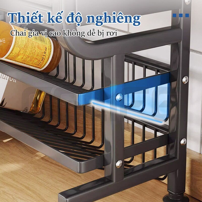 Gslife Kệ Đựng Gia Vị Có Tủ 3 Tầng-Kệ Nhà Bếp Đa Năng Có Đầy Đủ Phụ ...
