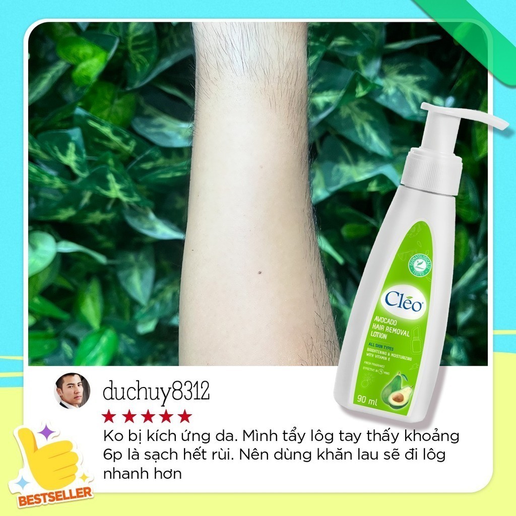 Mô tả Kem bơ tẩy lông Cléo Lotion dạng sữa cho mọi loại da - sạch lông sáng mịn trong 4 phút 90ML - 2