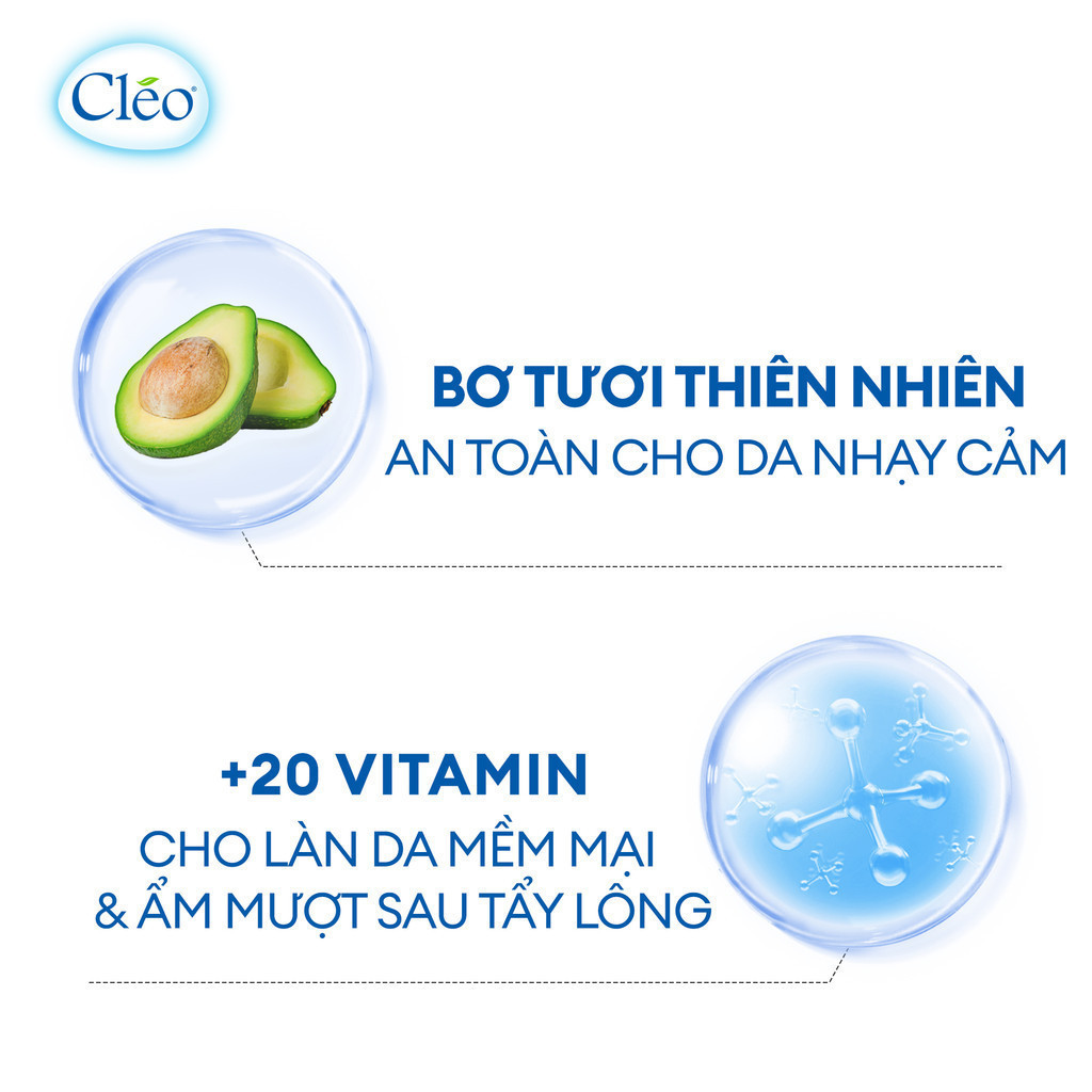 Mô tả Combo 02 Kem Tẩy Lông Cho Da Nhạy Cảm Cleo Avocado Hair Removal Cream 50g/ tuýp - 3