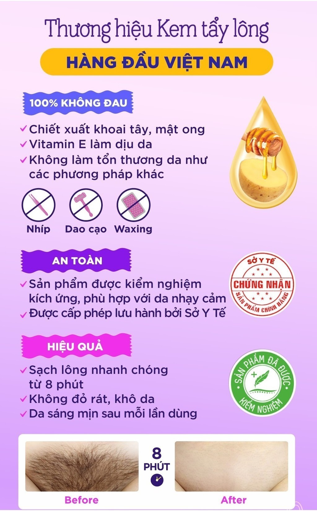 Mô tả Bộ kem tẩy lông Cleo 50g cho viền bikini và kem tẩy lông nách Cleo 50g cho da nhạy cảm - 3
