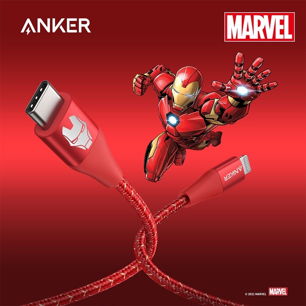 Mô tả Cáp Sạc ANKER Powerline+ II USB-C To LIGHTNING MARVEL - Dài 1.8M - A9551 - 3