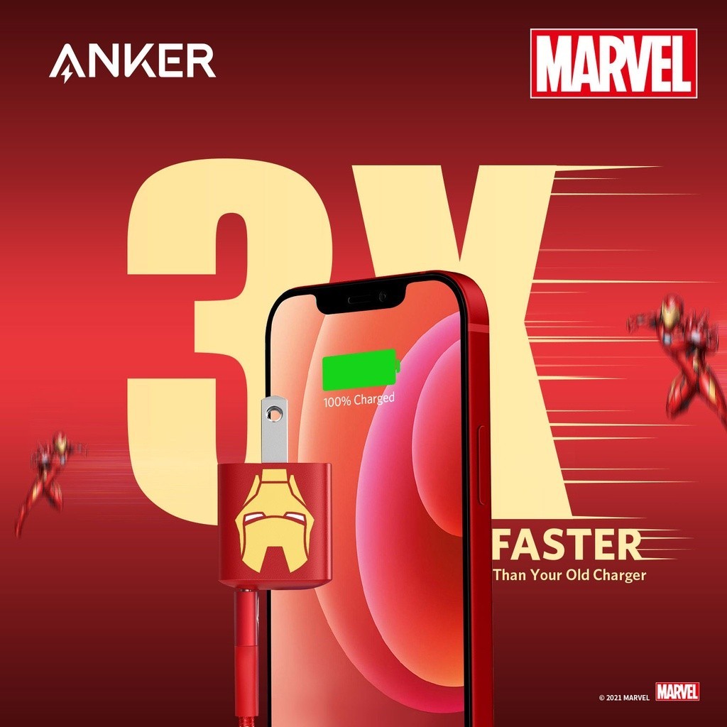 Mô tả Sạc ANKER Powerport III Nano 20W 1 cổng USB-C PiQ 3.0 tương thích PD - A2633 - Phiên bản Marvel - 1