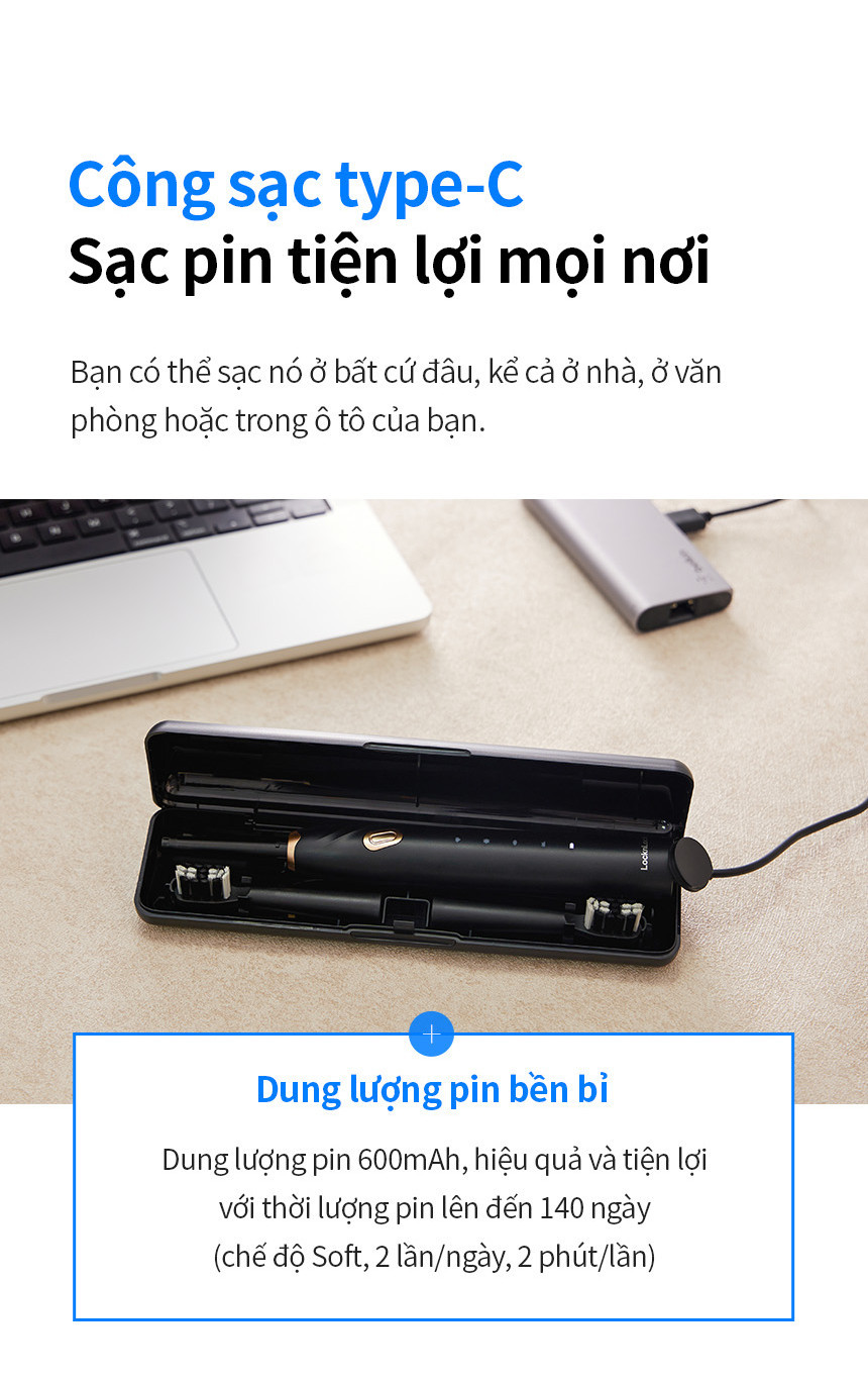 Sợi lông Dupont mềm mại của bàn chải Lock&Lock ENR321BLK