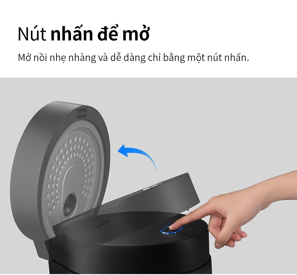Nồi cơm điện Lock&Lock Compact Rice Cooker 1.2L màu đen EJR346BLK ...