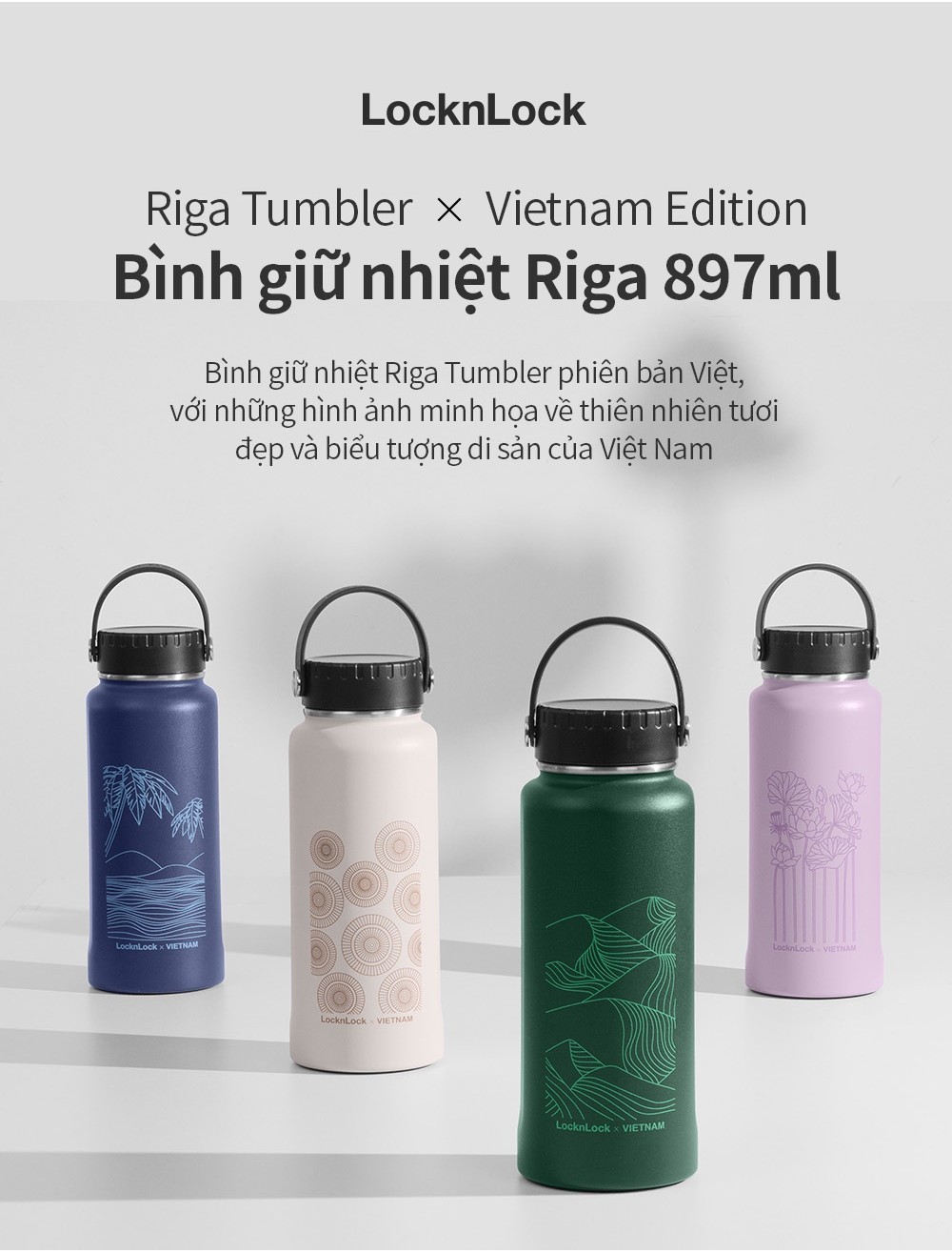 Bình giữ nhiệt Lock&Lock Riga Tumbler Vietnam Edition - Nón Lá