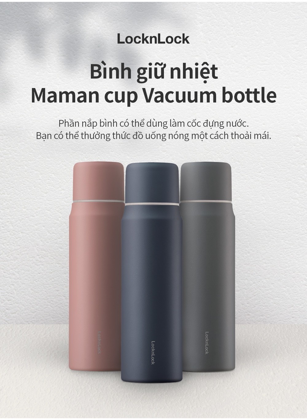 Mô tả Bình giữ nhiệt Lock&Lock Maman cup vacuum 505ml LHC1487 (Hồng, Xám, Xanh) - 1