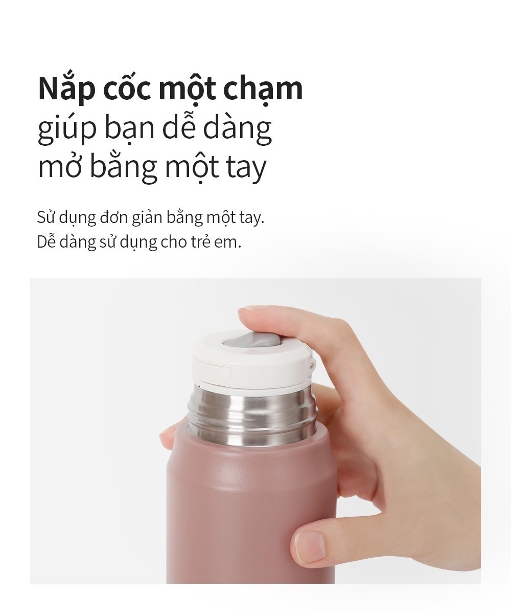 Mô tả Bình giữ nhiệt Lock&Lock Maman cup vacuum 505ml LHC1487 (Hồng, Xám, Xanh) - 5