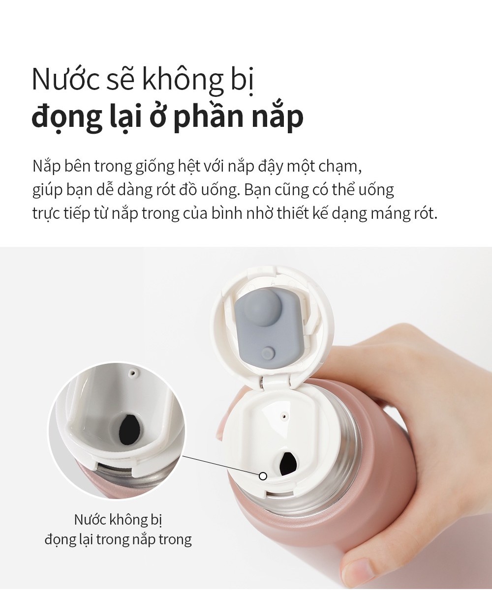 Mô tả Bình giữ nhiệt Lock&Lock Maman cup vacuum 505ml LHC1487 (Hồng, Xám, Xanh) - 6