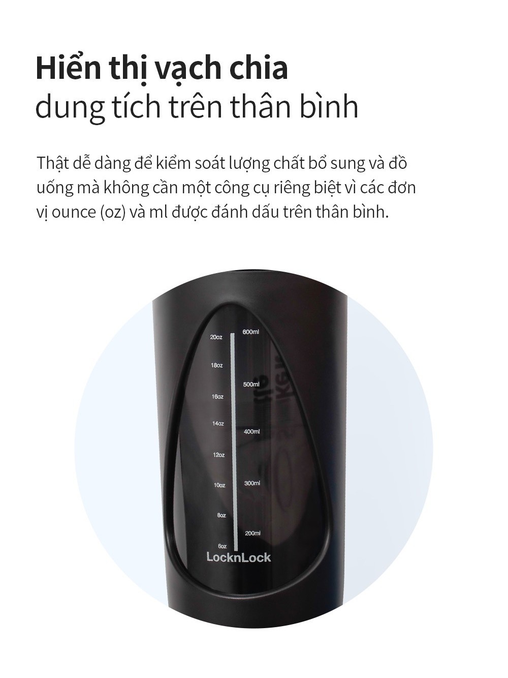 Mô tả Bình lắc BALANCE SHAKE IT Lock&Lock 800ml HAP949 2 màu ( trắng,đen ) - 5