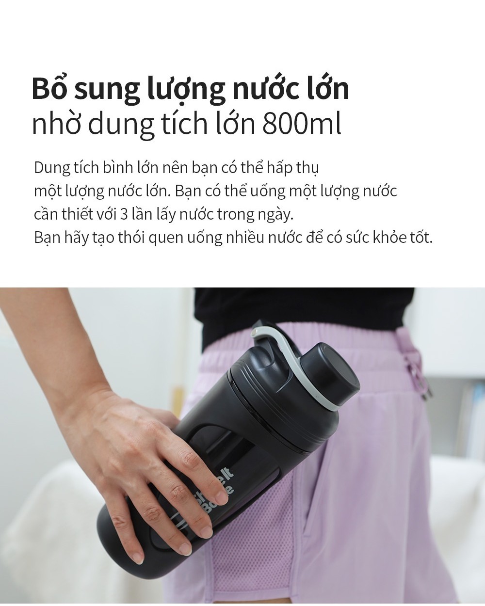 Mô tả Bình lắc BALANCE SHAKE IT Lock&Lock 800ml HAP949 2 màu ( trắng,đen ) - 9