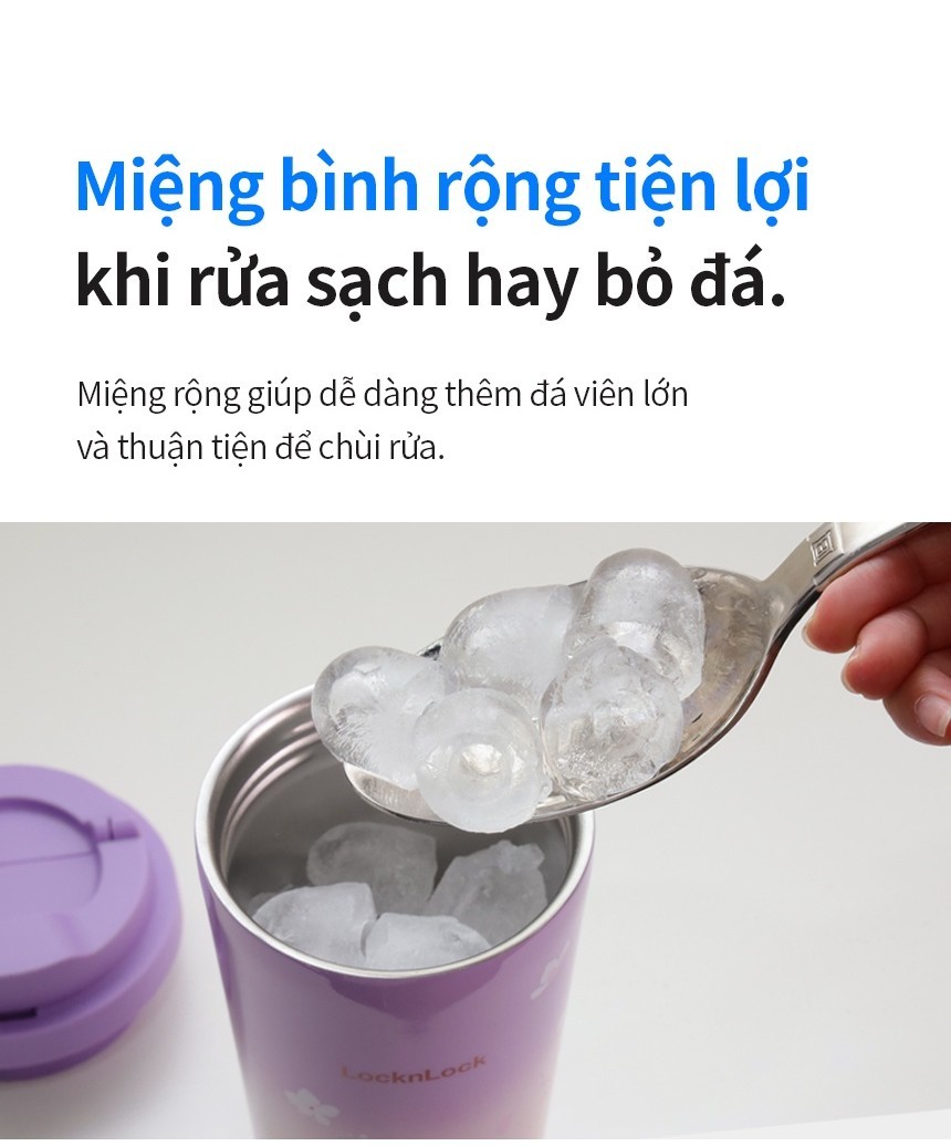 Mô tả Bình giữ nhiệt Lock&Lock Energetic one-touch tumbler 550ml và 400ml LHC3249 (phiên bản Peach Blossom) - 6