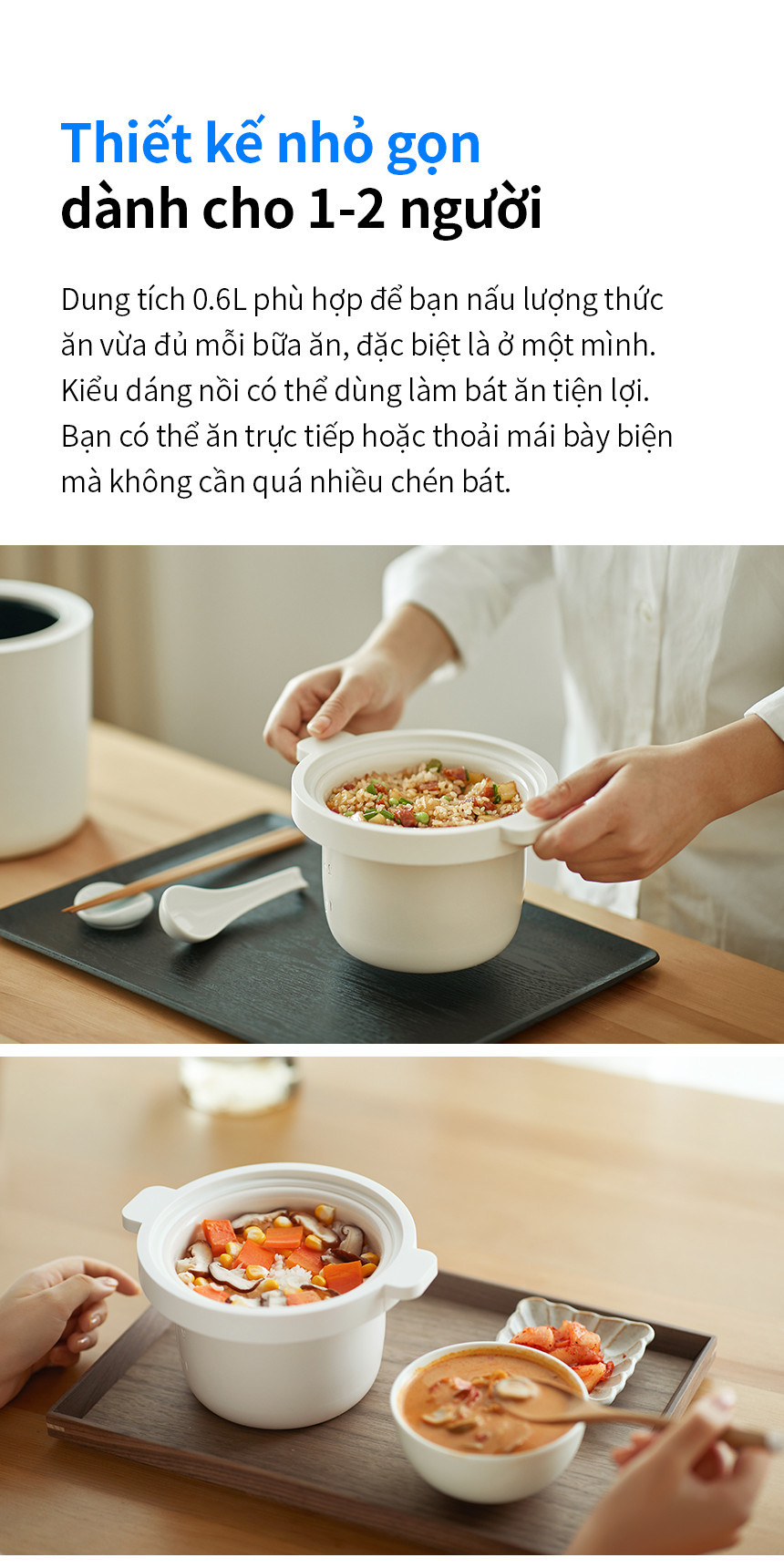 Nồi cơm điện mini Lock&Lock Bianco mini rice cooker Màu ngà EJR314IVY 0 ...