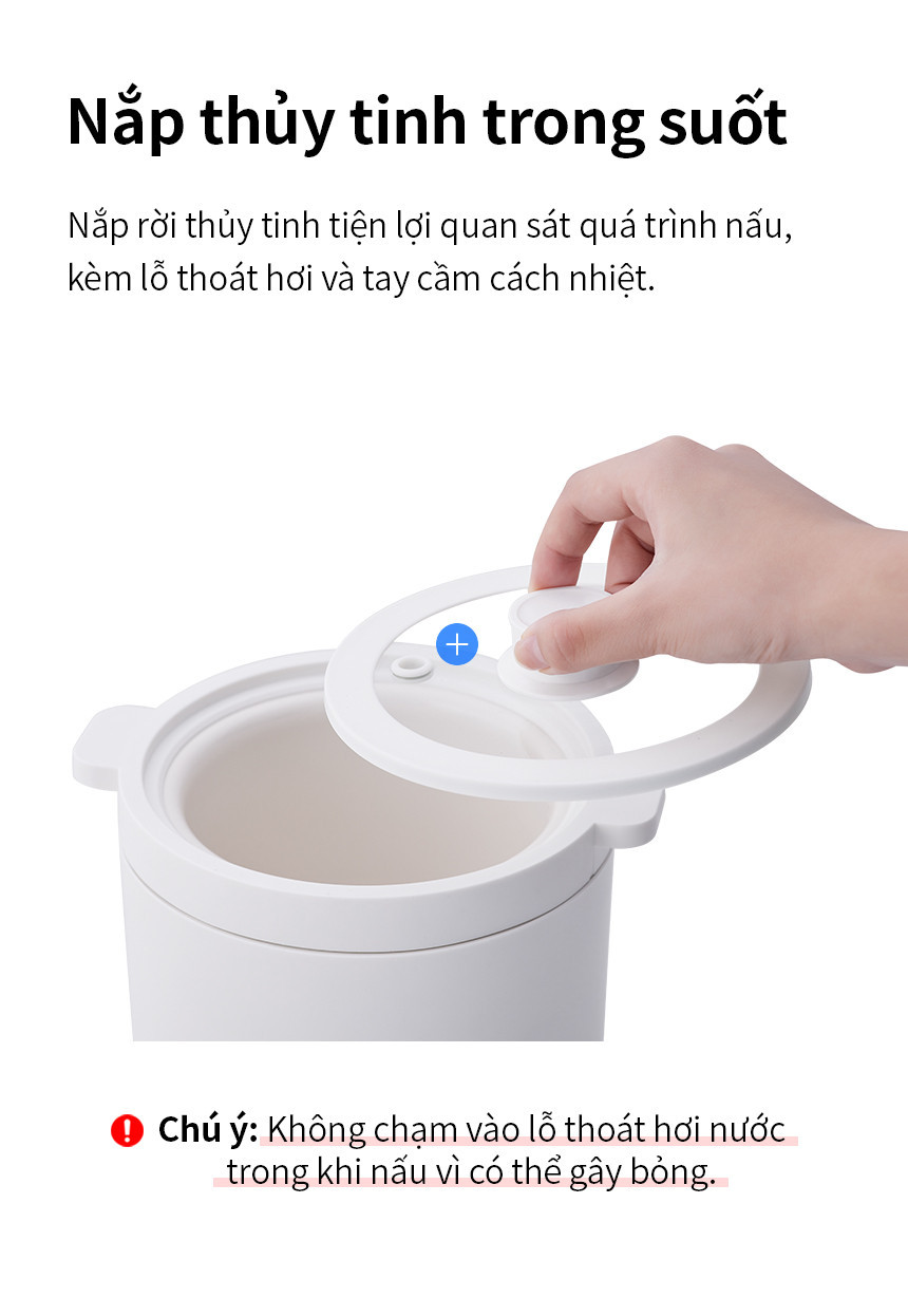 Nồi cơm điện mini Lock&Lock Bianco mini rice cooker Màu ngà EJR314IVY 0 ...