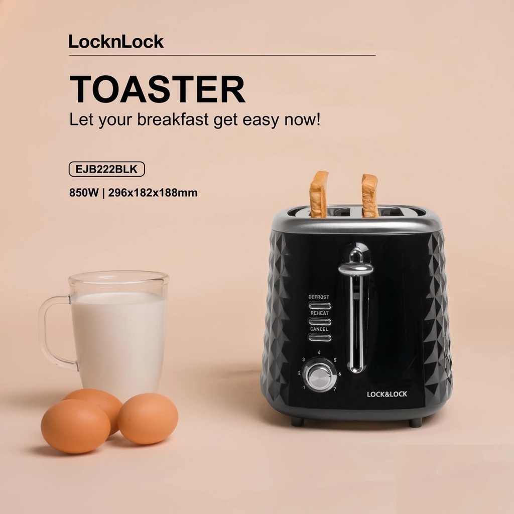 Máy nướng bánh mì Lock&Lock Toaster màu đen EJB222BLK | Shopee Việt Nam