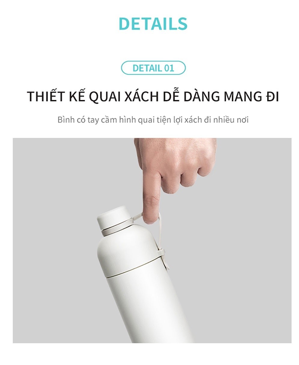 Mô tả Bình giữ nhiệt có quai xách Lock&Lock Belt Bottle 490ml - LHC4267 (3 màu) - 4