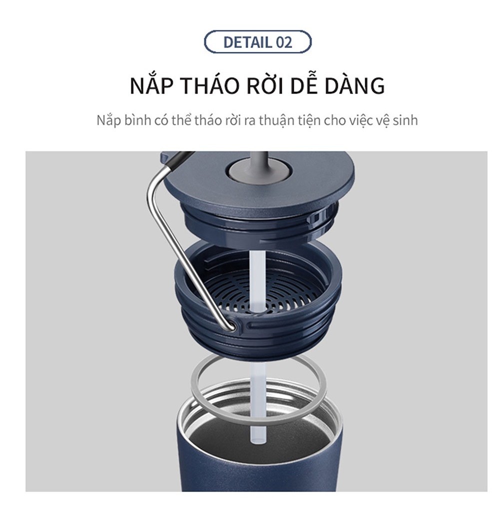 Mô tả Bình giữ nhiệt Lock&Lock Bucket Tumbler W/Straw 540ml có ống hút LHC4268 (3 màu) - 5