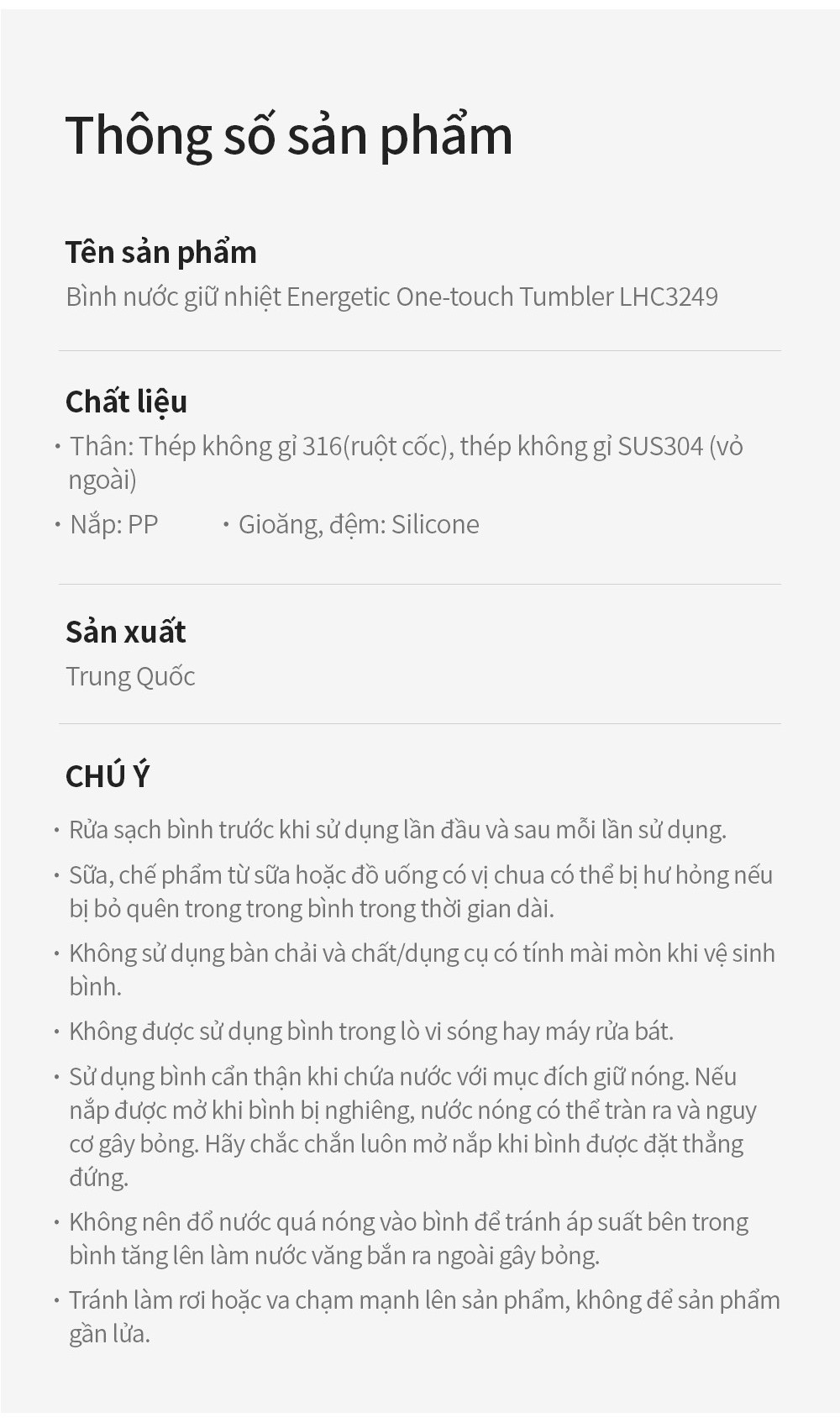 Mô tả Bình giữ nhiệt Lock&Lock Energetic one-touch thép không gỉ 316L 550ml và 400ml - LHC3249 (4 màu) - 9
