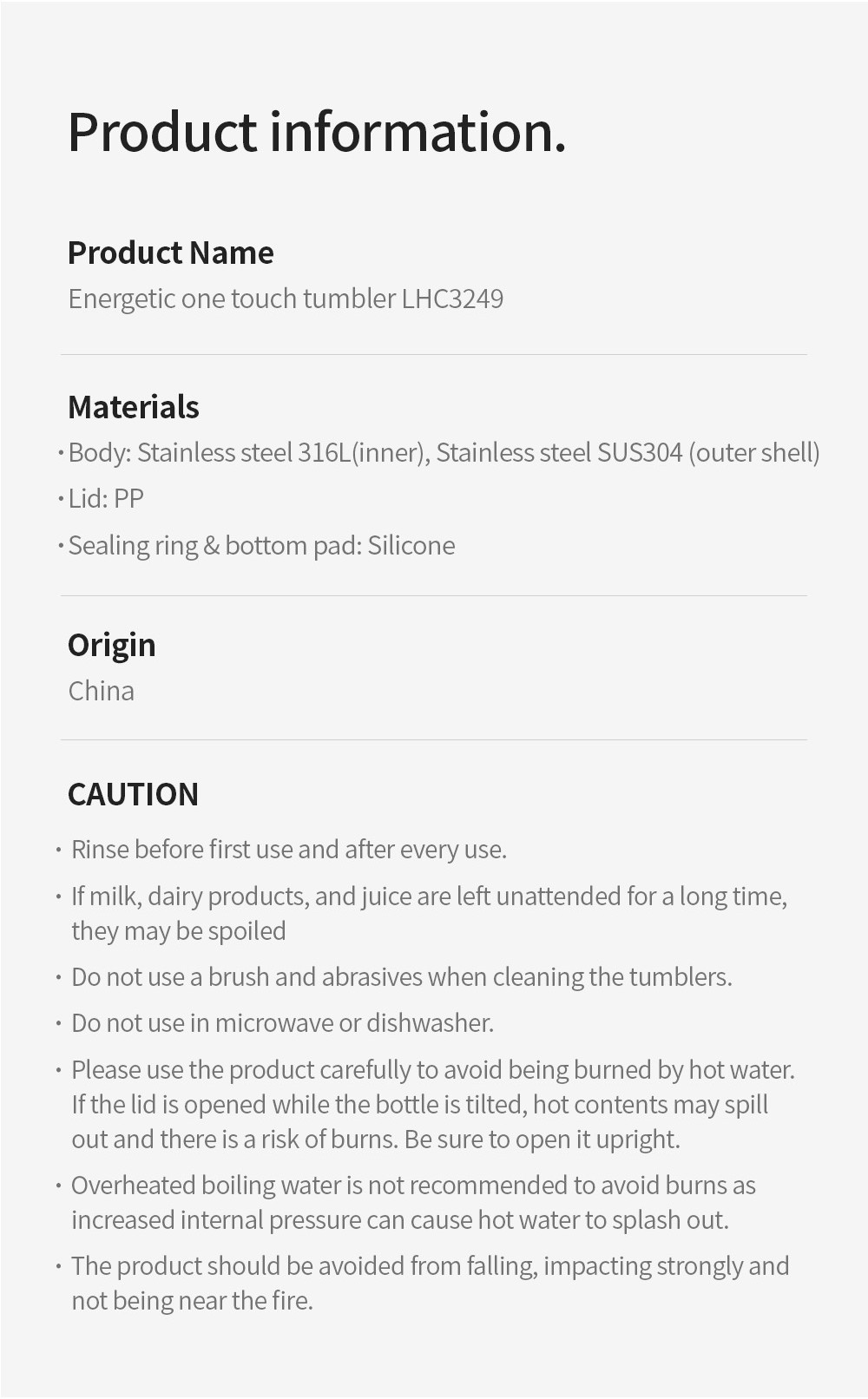 Mô tả Bình giữ nhiệt Lock&Lock Energetic one-touch thép không gỉ 316L 550ml và 400ml - LHC3249 (4 màu) - 10