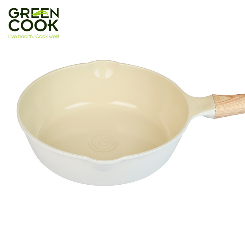Mô tả Chảo đúc sâu GCP236 men gốm IVORY chống tràn dầu đáy từ chống dính PFOA free Green Cook - 2
