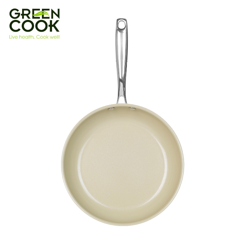 Mô tả Chảo Men Gốm Trắng 3 Lớp Inox Nguyên Khối và 4 Lớp Chống Dính PFOA free Green Cook GCP235 - 2
