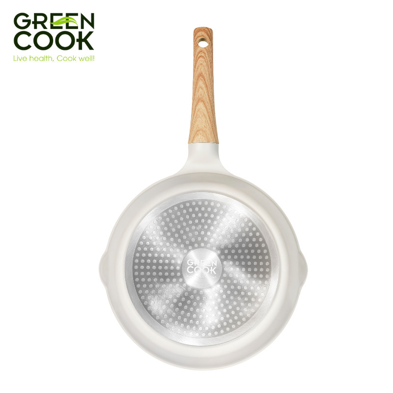 Mô tả Chảo đúc sâu GCP236 men gốm IVORY chống tràn dầu đáy từ chống dính PFOA free Green Cook - 3