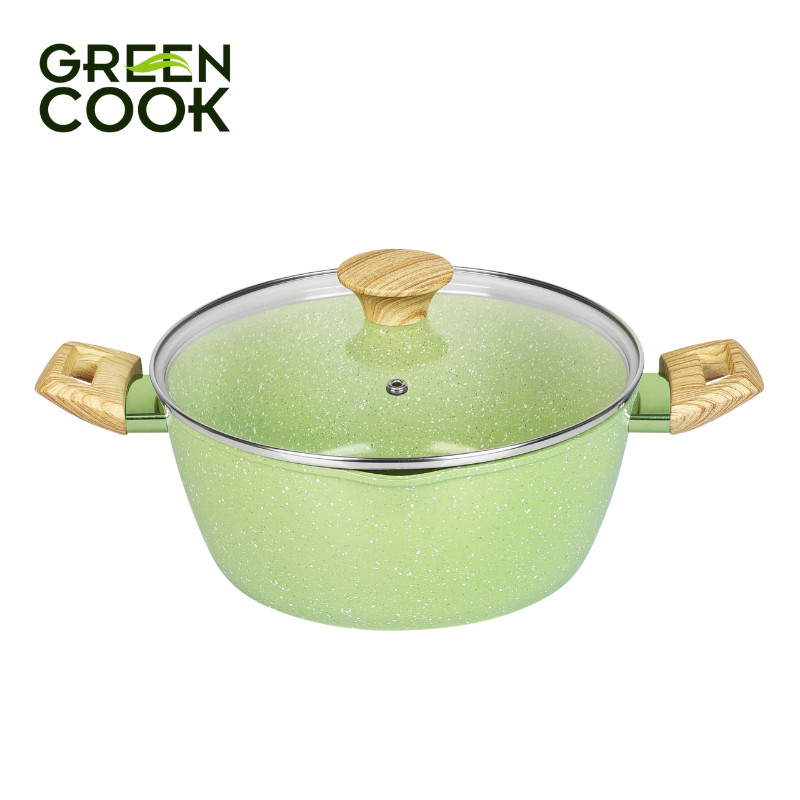 Mô tả Nồi đúc men đá ceramic miệng rót đáy từ 9 lớp chống dính PFOA free Green Cook - 1