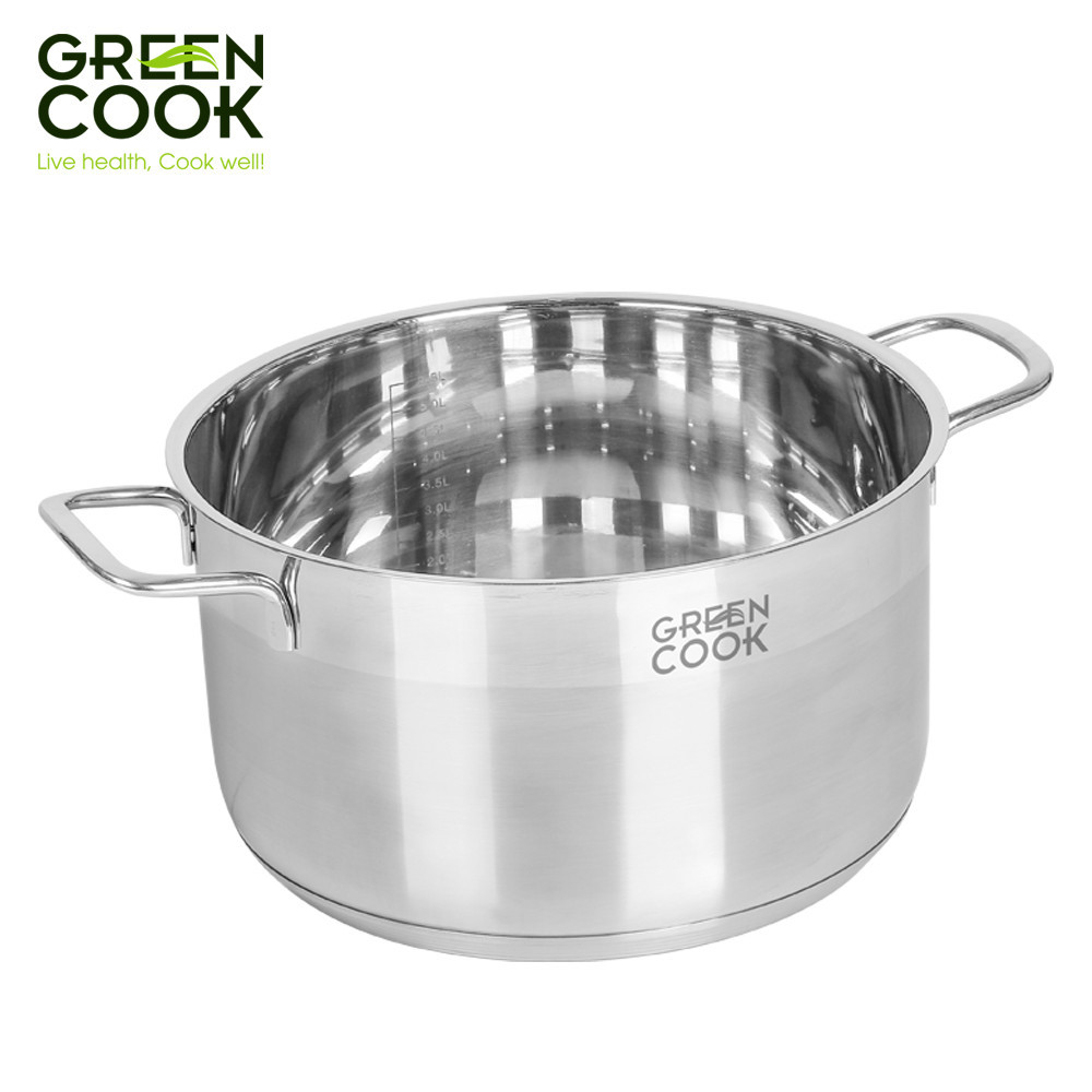 Mô tả Bộ nồi Inox 201 cao cấp 5 đáy GCS232-T1 Green Cook siêu bền sử dụng được trên bếp từ ( Các loại bếp ) - 2