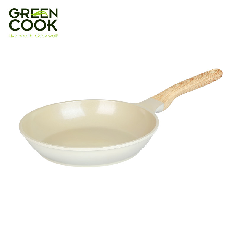 Mô tả Chảo đúc cạn đáy từ GCP233 chống dính PFOA free men gốm IVORY Green Cook - 1