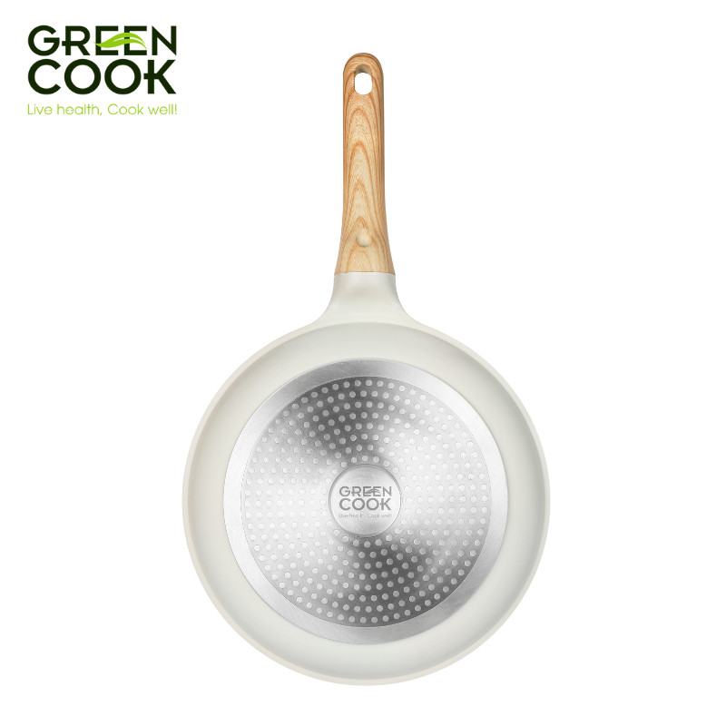 Mô tả Chảo đúc cạn đáy từ GCP233 chống dính PFOA free men gốm IVORY Green Cook - 4
