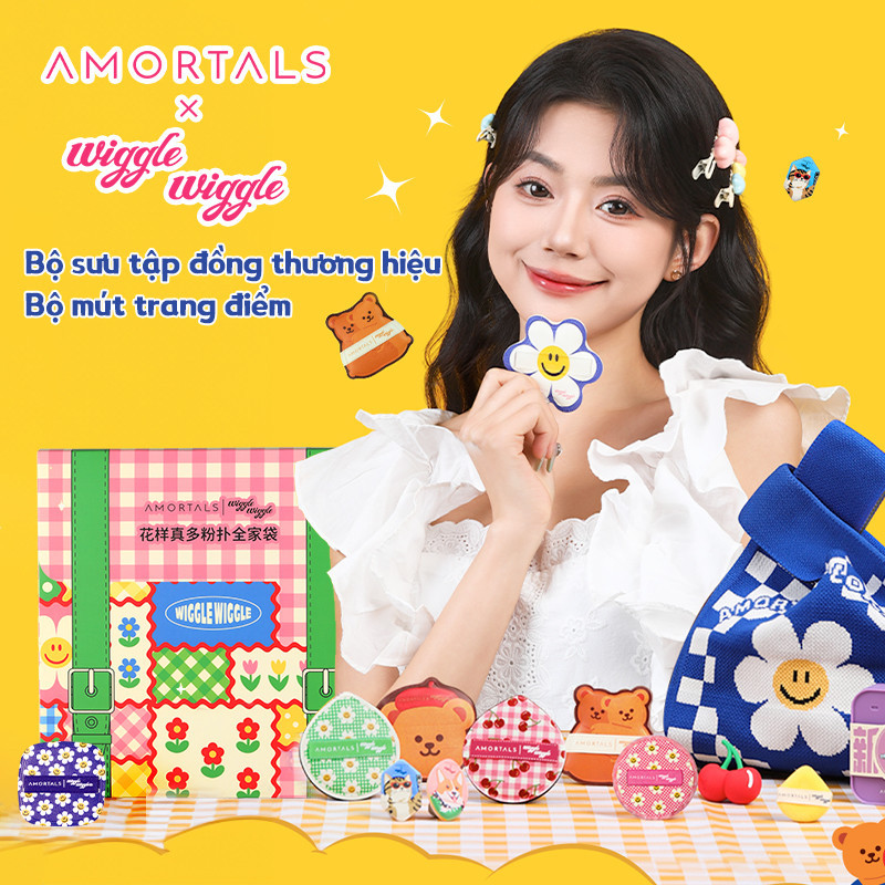 Amortals×wiggle Wiggle Bộ Sưu Tập đồng Thương Hiệu Bộ Mút Trang điểm